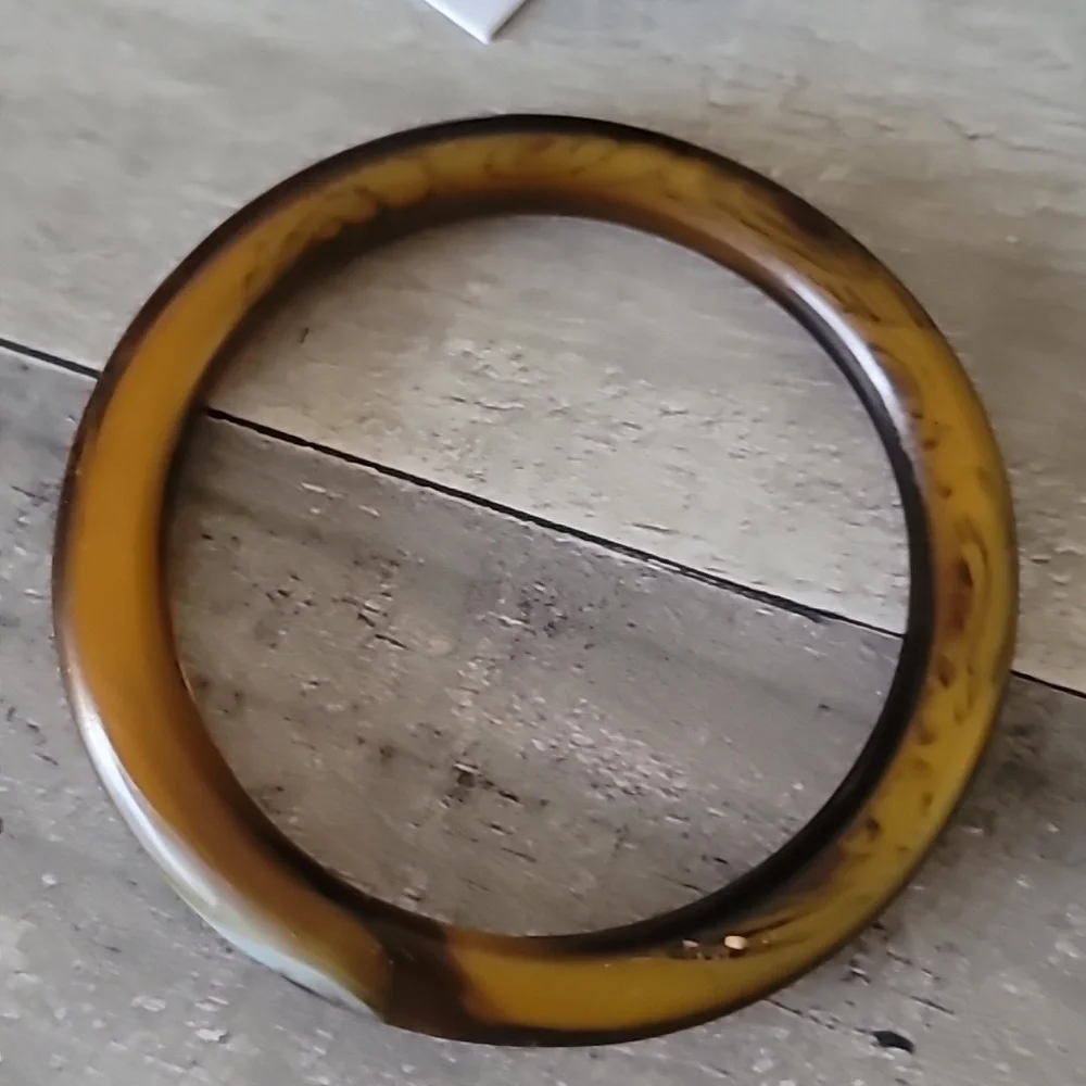 Brown Jade Bangle Bracelet Small